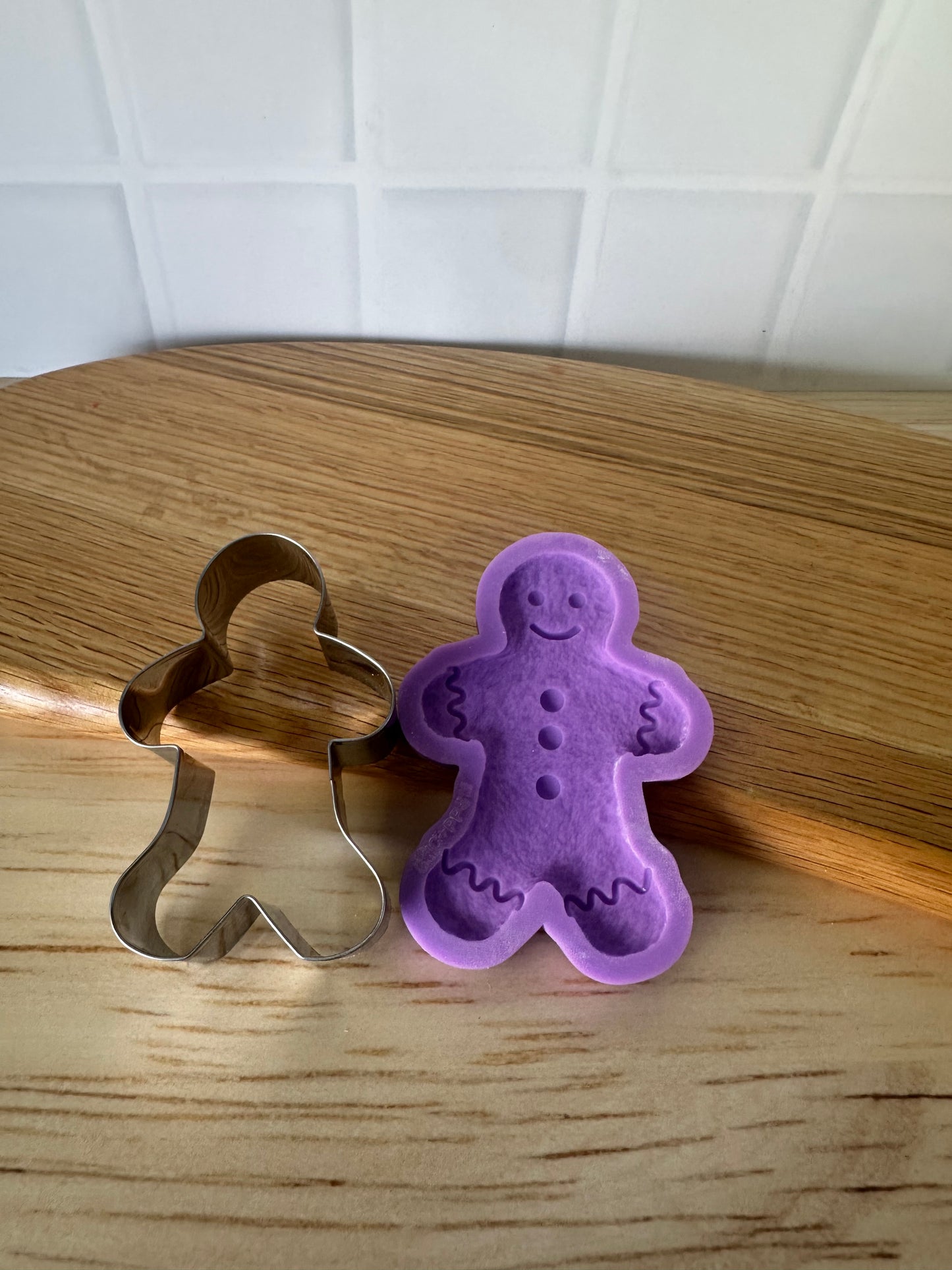 Cut, Press, Pop Silicone Mould + Stainless Cutter - Gingerbread George