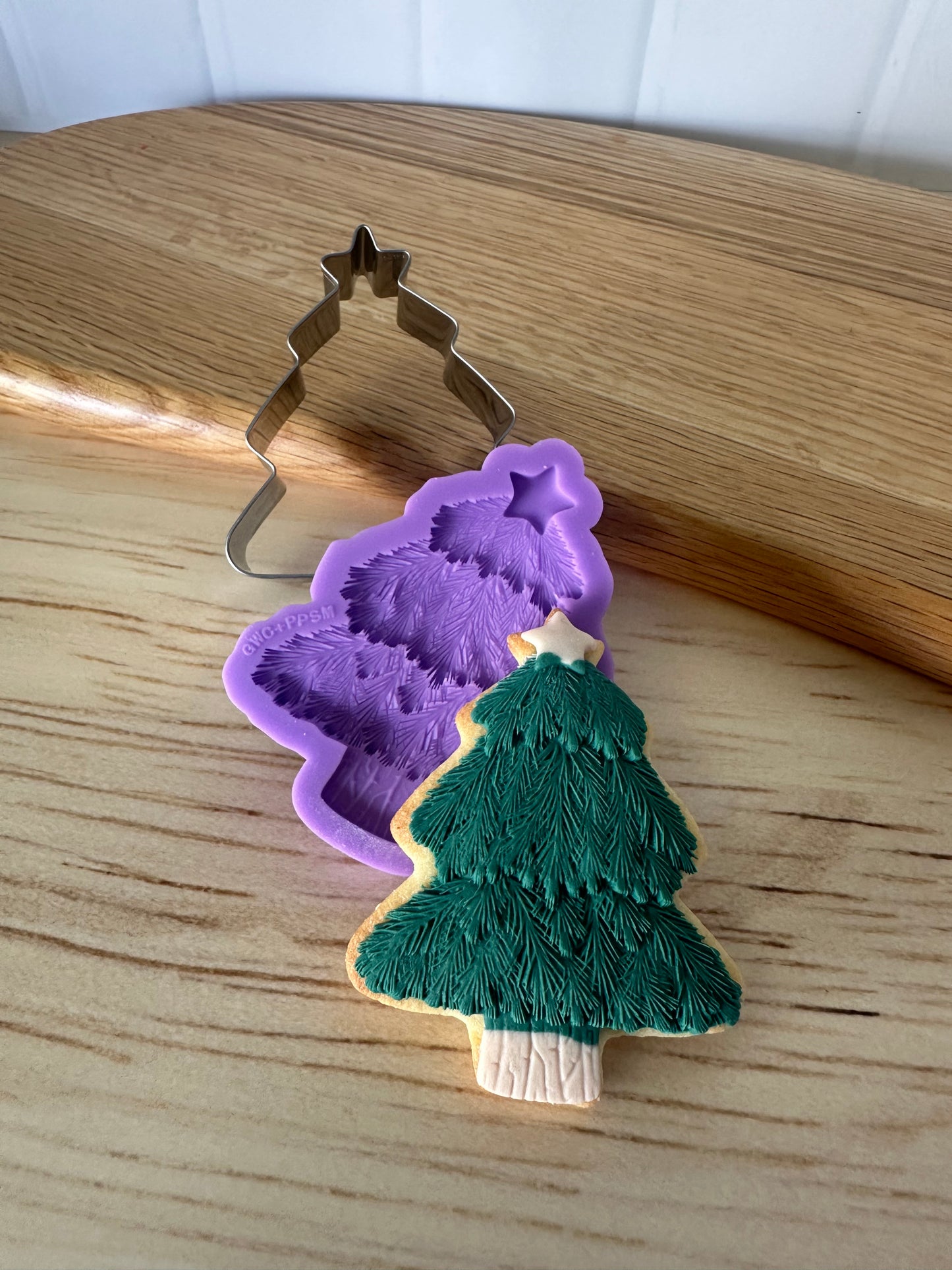 Cut, Press, Pop Silicone Mould + Stainless Cutter - Christmas Tree