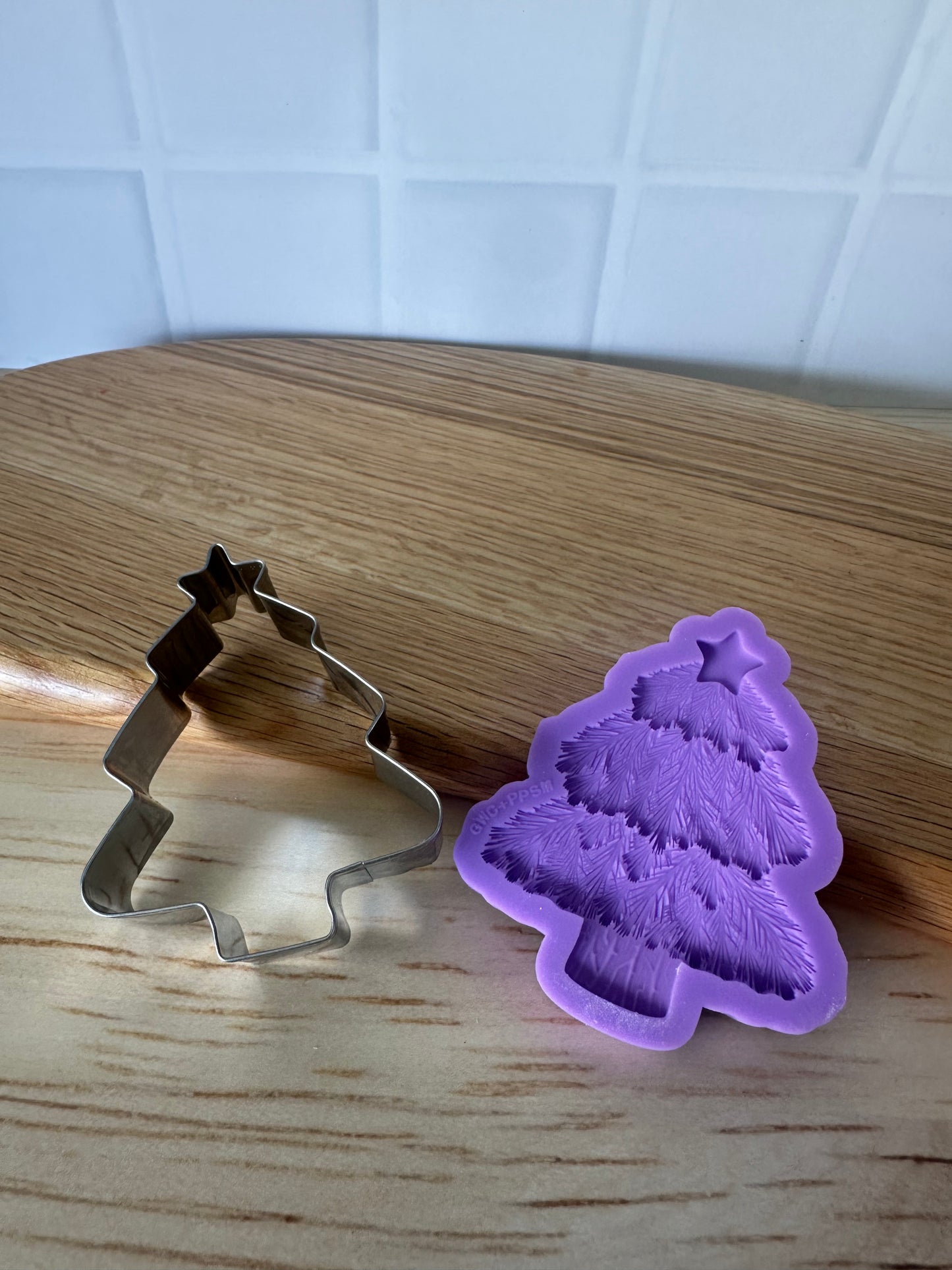 Cut, Press, Pop Silicone Mould + Stainless Cutter - Christmas Tree