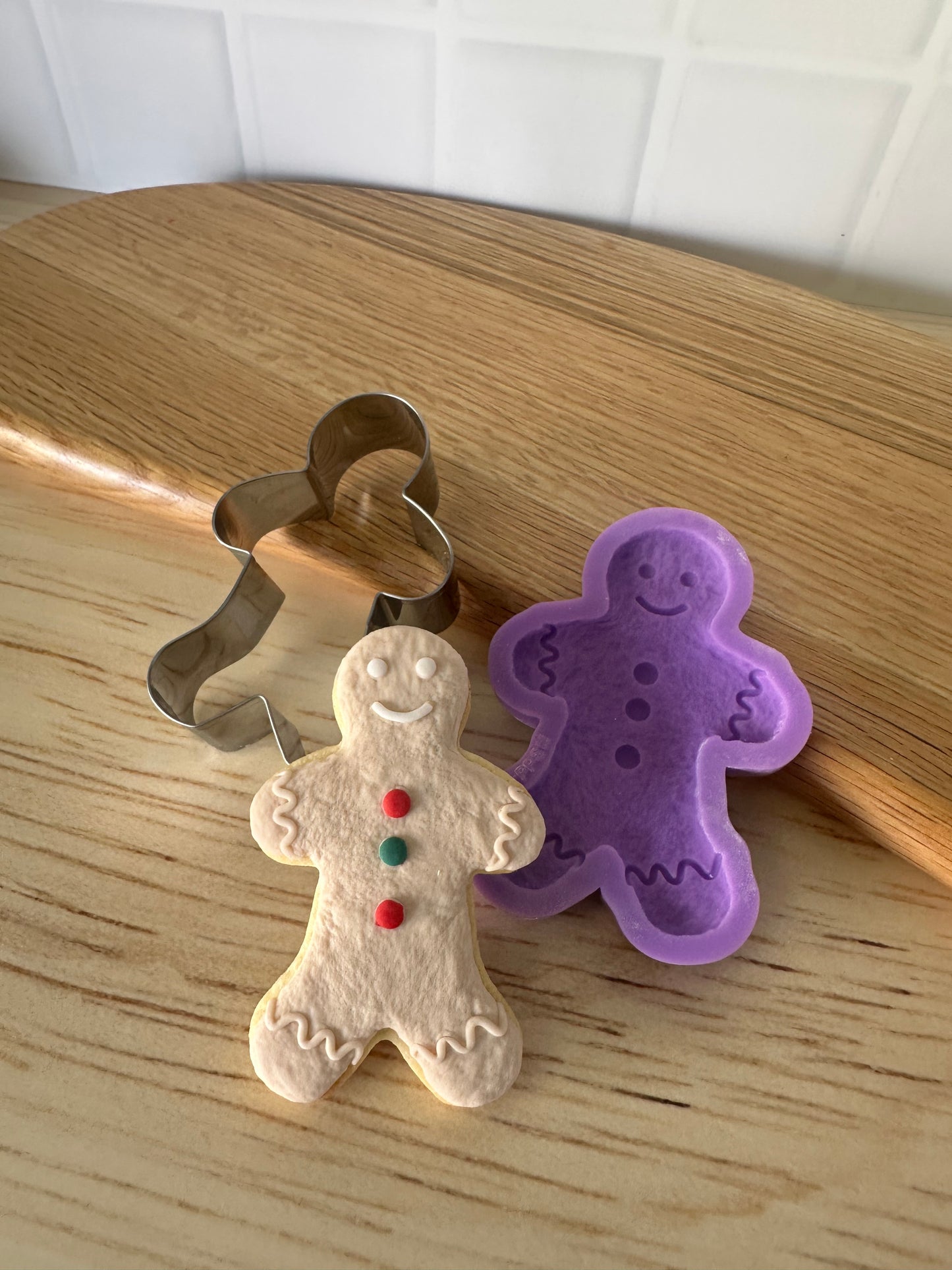 Cut, Press, Pop Silicone Mould + Stainless Cutter - Gingerbread George