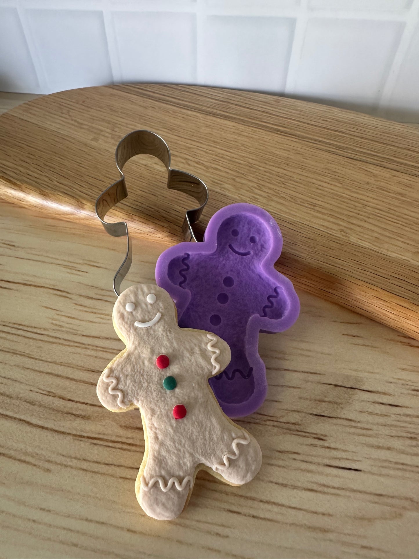 Cut, Press, Pop Silicone Mould + Stainless Cutter - Gingerbread George