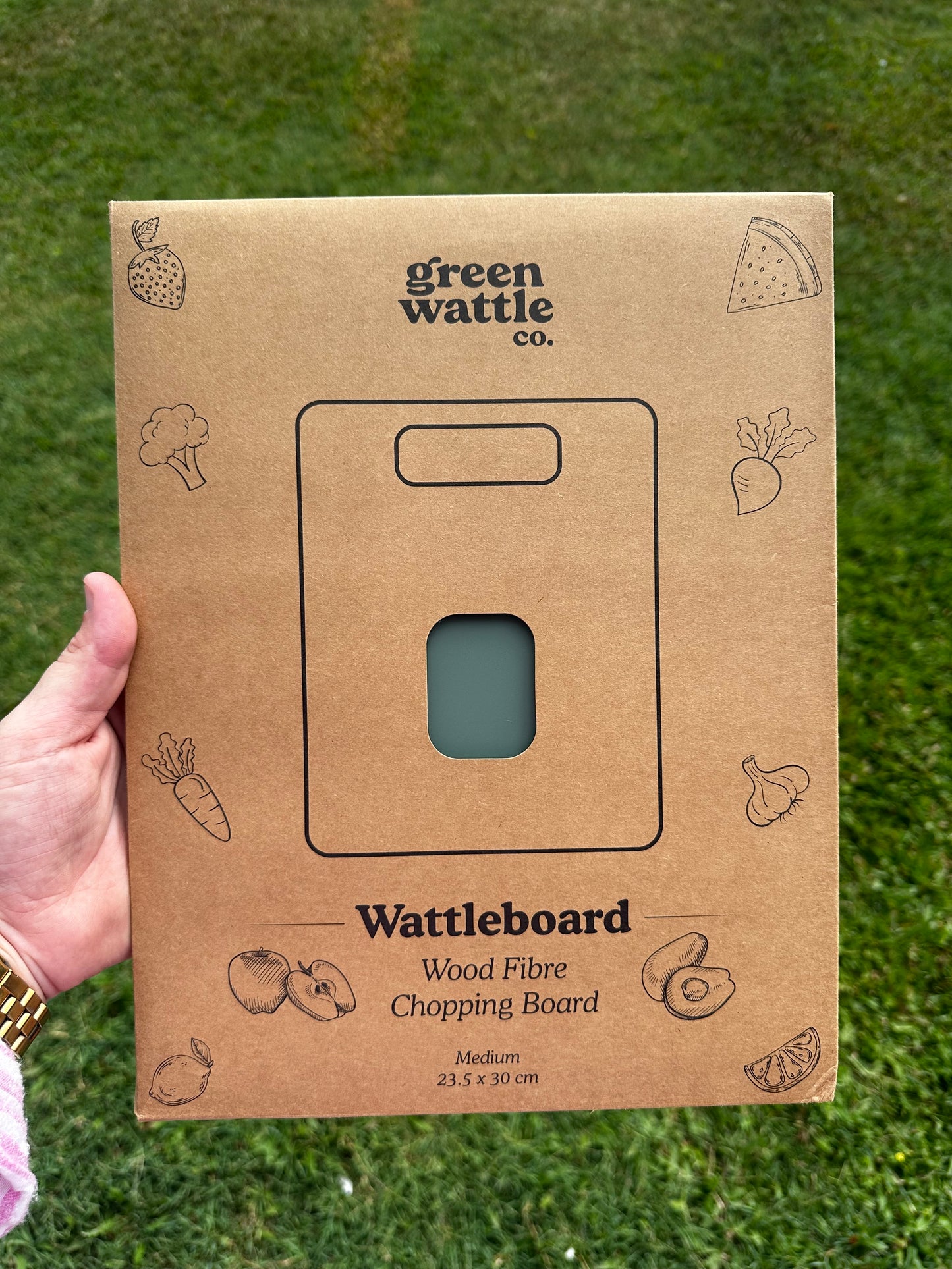 Wattleboard - Wood Fibre Chopping Board - Sage